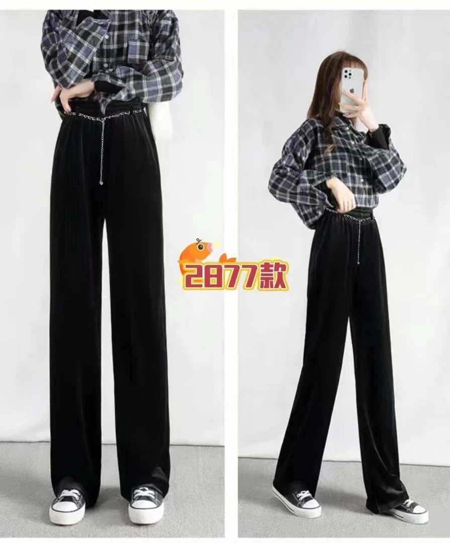 新款灯芯绒加厚显瘦高弹力微喇裤2877