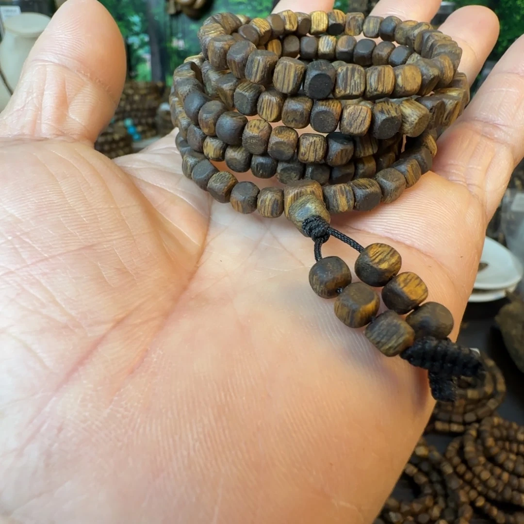 手串沉香05沉水浮四方珠多圈发一