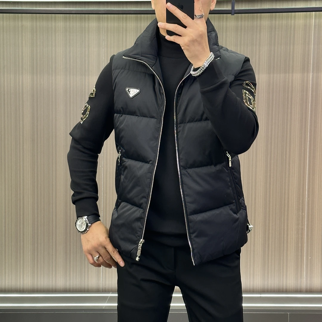 9058｜普*达羽绒马甲｜男士秋冬季立领款羽绒马甲时尚半暖不钻绒