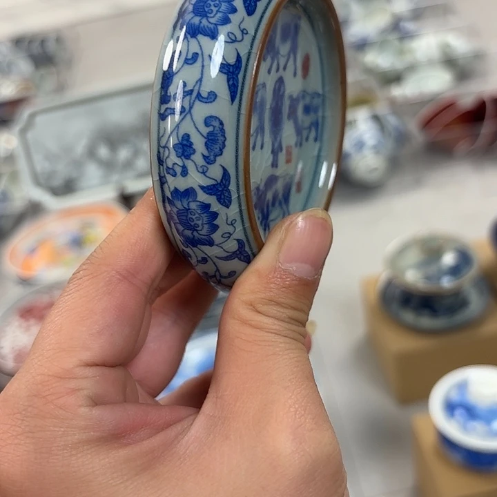 瓷片陶泥五牛杯垫景德镇