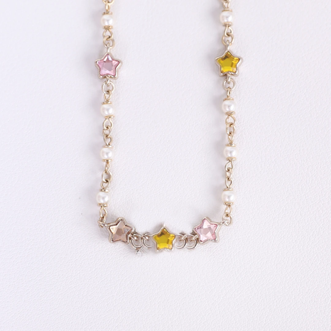 铜合金仿珍珠项链 时代品牌多巴胺星星小香风格气质项链M40341