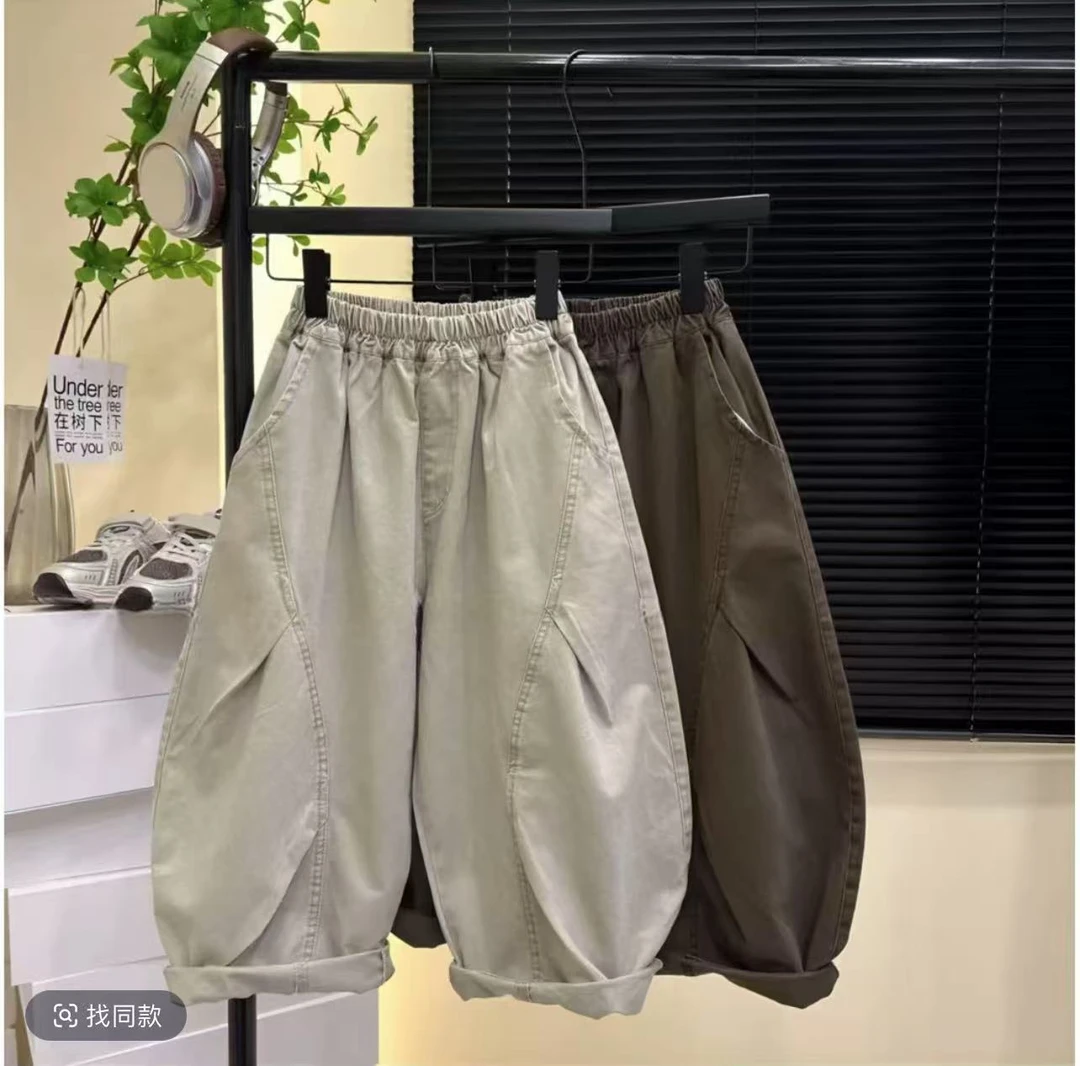 儿童秋季新款中大童纯棉休闲裤男童百搭宽松