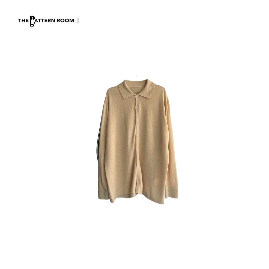 The pattern room | 春色直出绒绒黄软糯精织POLO长袖开衫