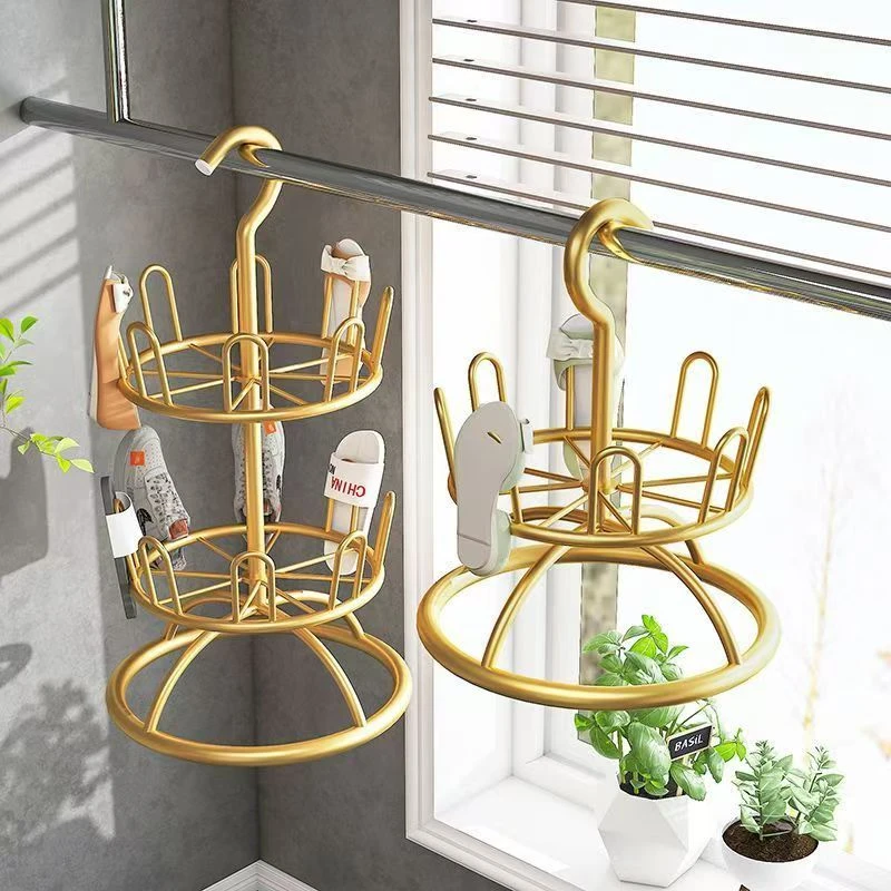 金色烤漆,喷漆无框架结构落地式鞋架晒鞋架落地挂鞋室外阳台