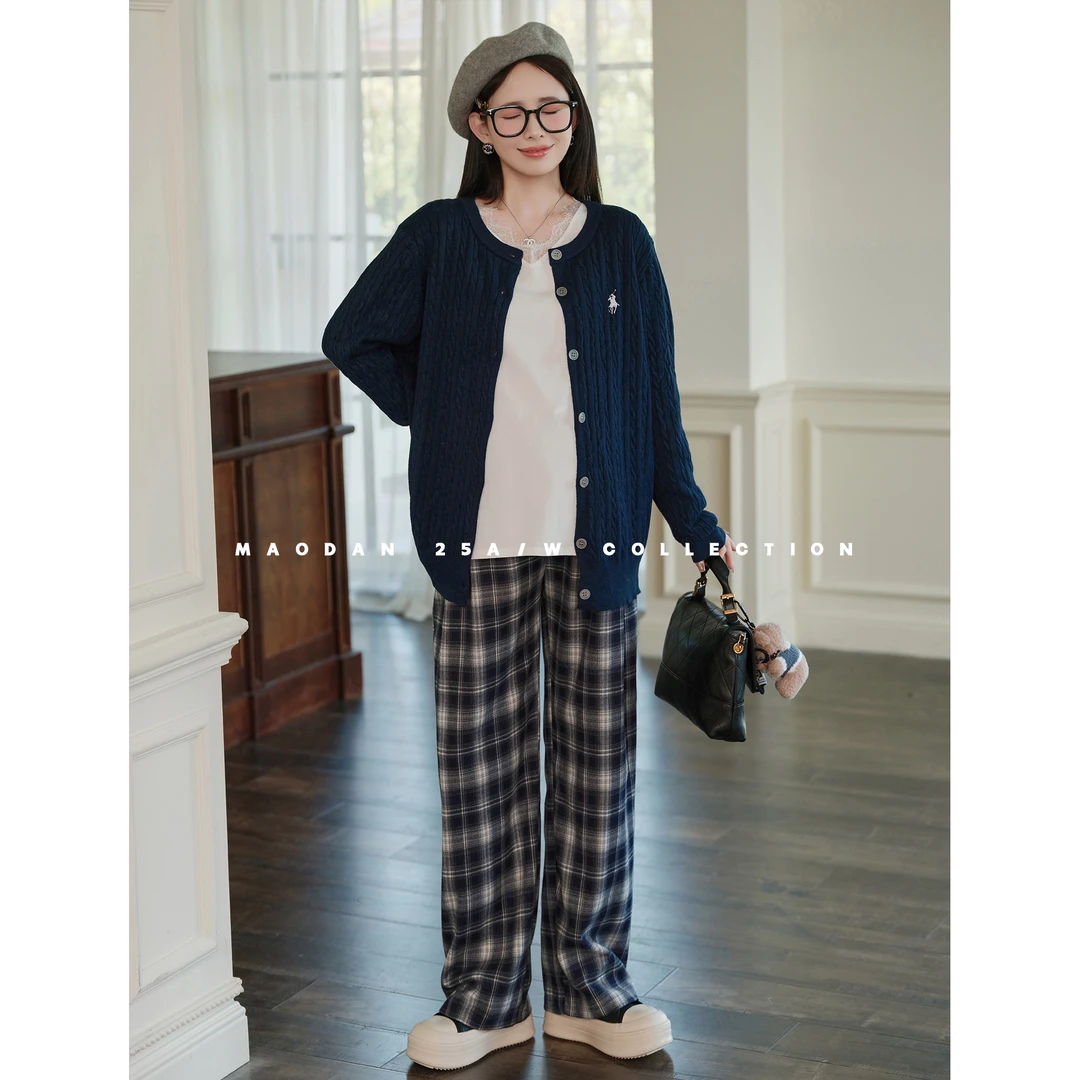 maodan/猫单【黑胶保罗】孕妇装秋季新品时尚洋气显瘦气质毛衣裤子