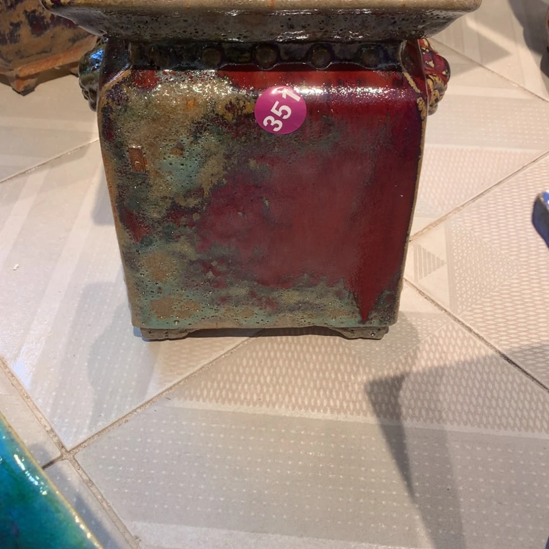 纯手工高温石湾盆休**花351微瑕