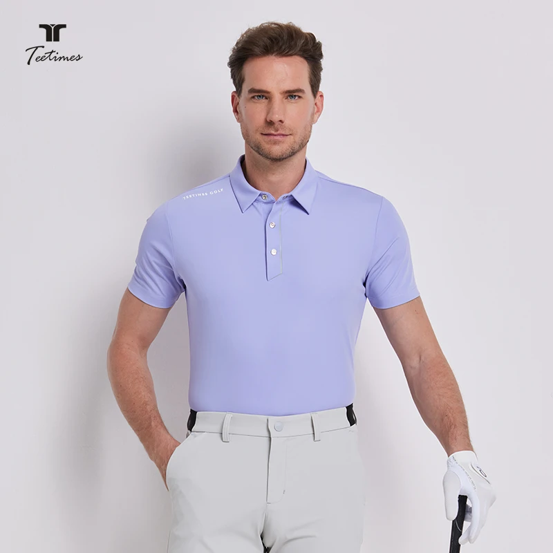 Teetimes夏季新款高尔夫短袖T恤男翻领上衣速干透气polo衫男服装