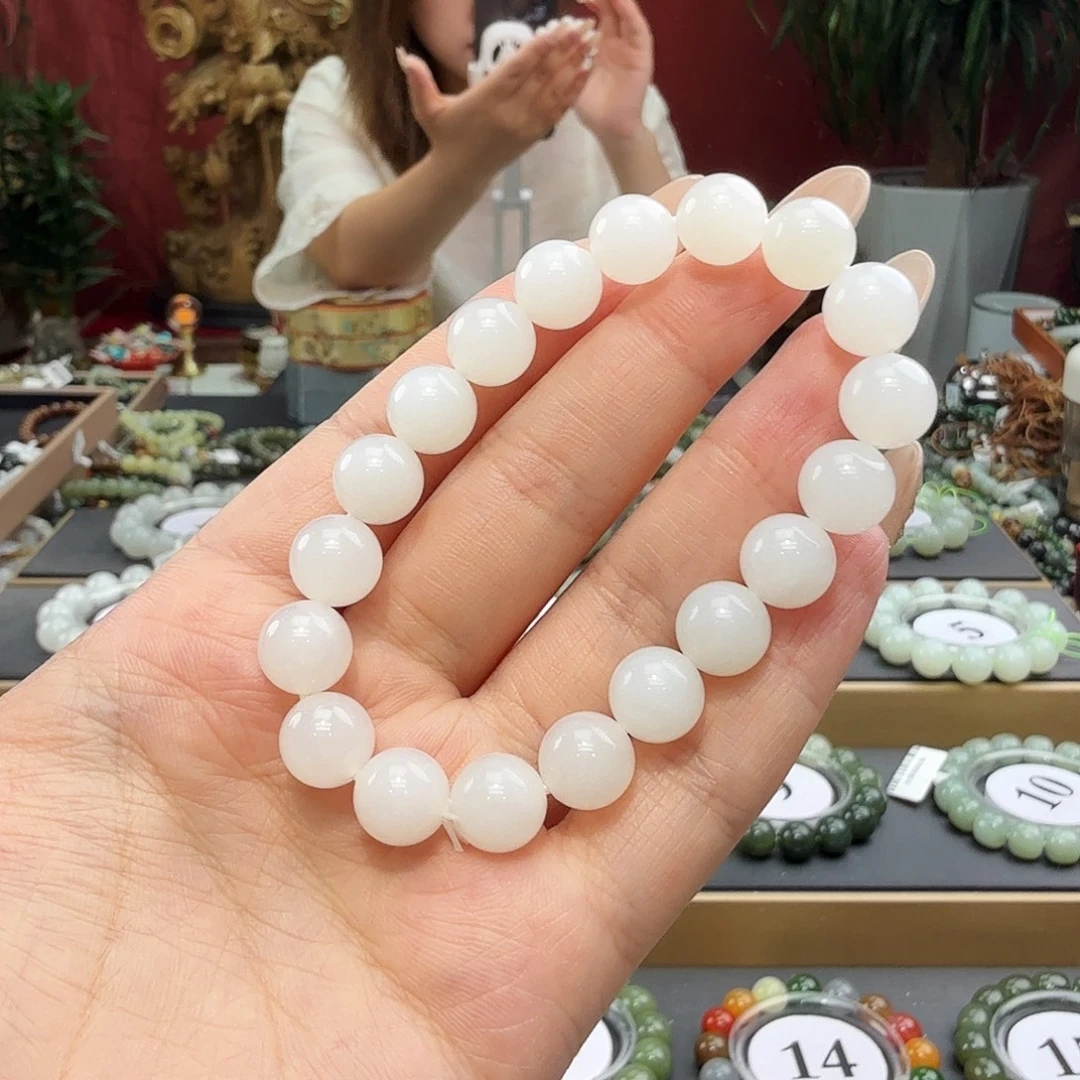 和田玉未镶嵌手链卡10新疆且末金山羊脂
