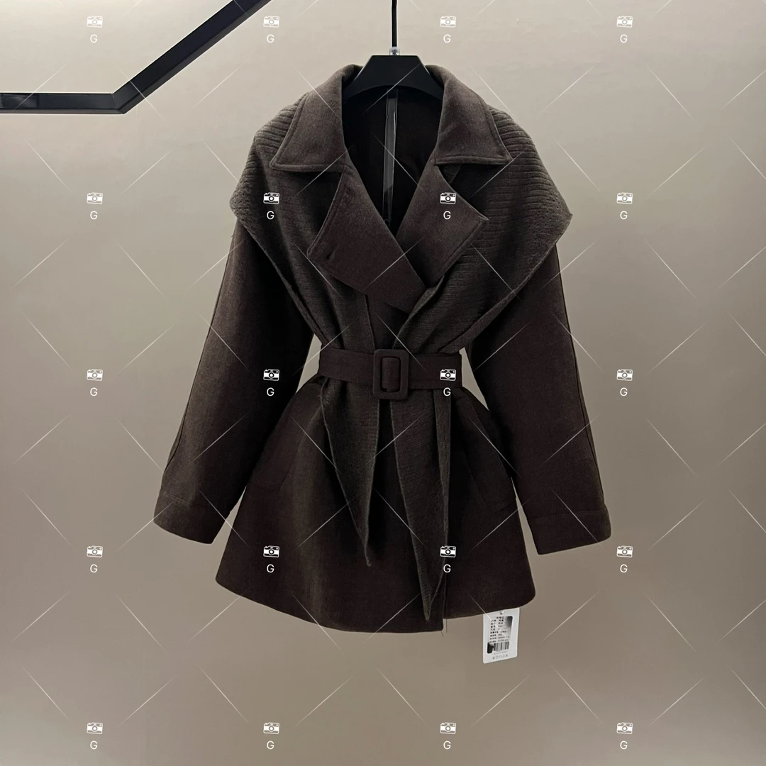 【L姐】秋冬气质小香风设计师中长款羽绒服蓝色轻奢女 GS-57583