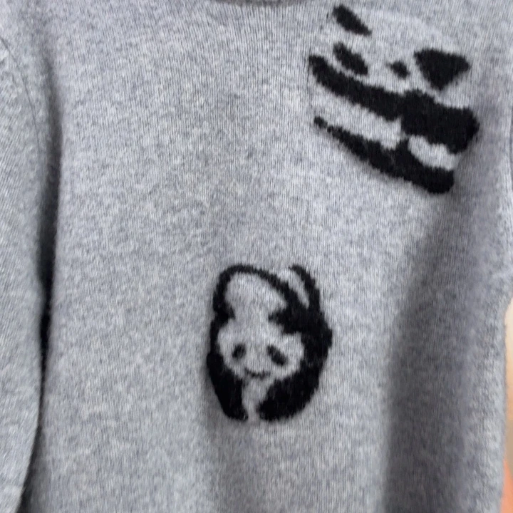 熊猫双股灰色加厚150