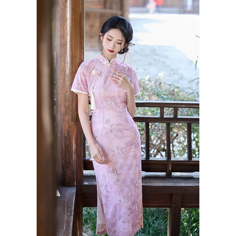 7039新中式旗袍夏季新款2025改良复古民国风年轻款少女气质连衣裙