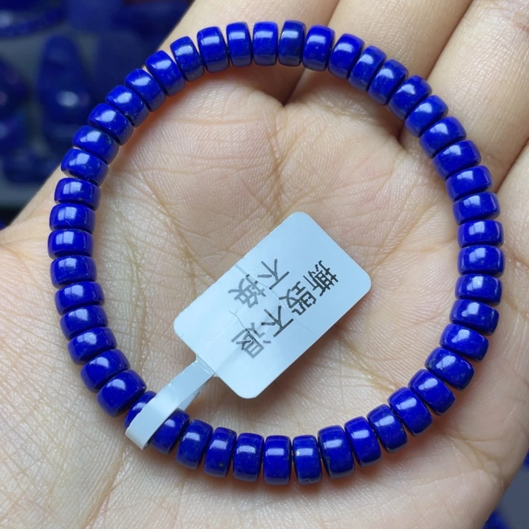 青金石未镶嵌6×3mm直切药片手串