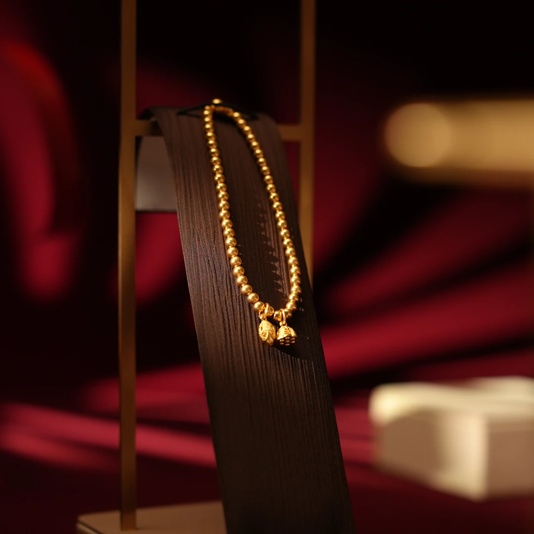 【双11】足金99999古法两世欢（小）手链梦金园黄金旗舰