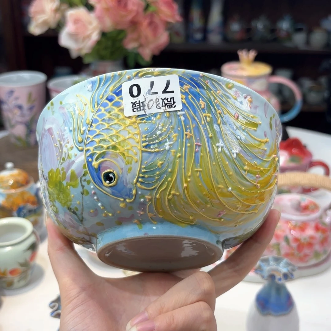 景德镇手绘高温釉下彩陶瓷茶具