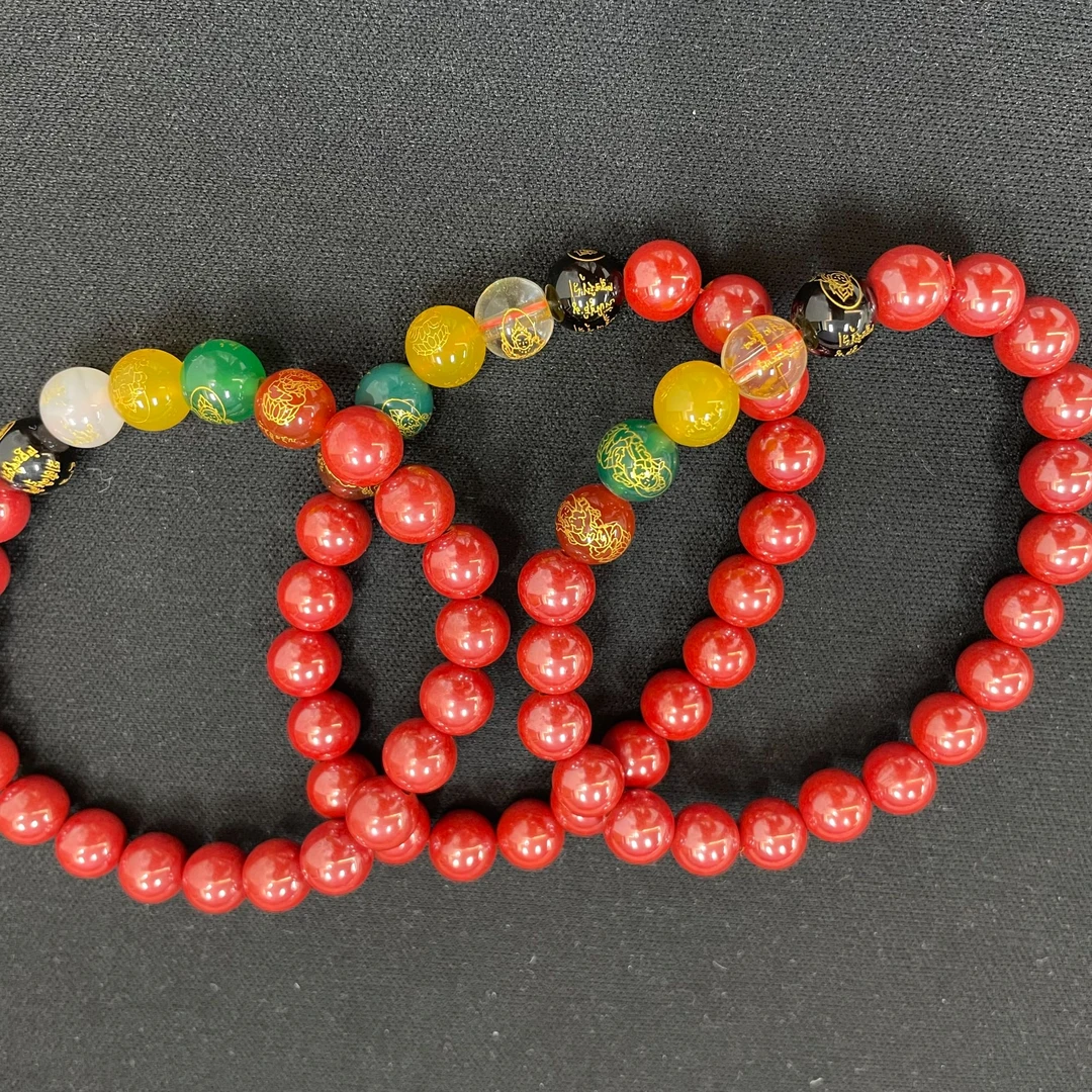 含辰砂工艺品朱砂手串8m*（多样性发一件）