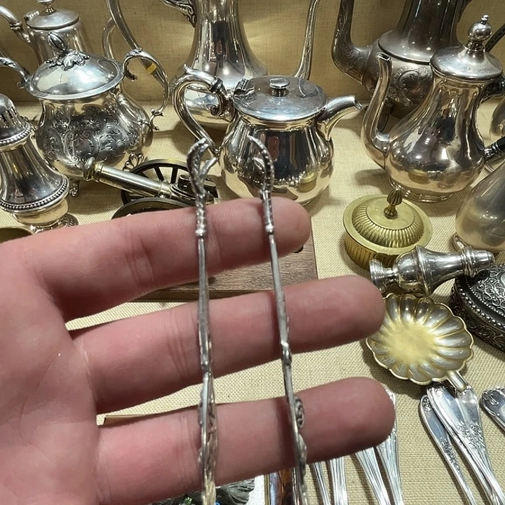 贵金属欧洲中古老物件银夹