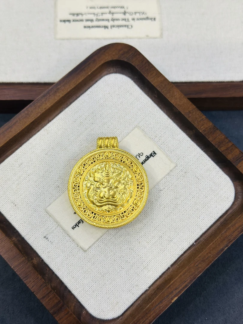 999足金5G工艺黄金独角貔貅罗盘吊坠