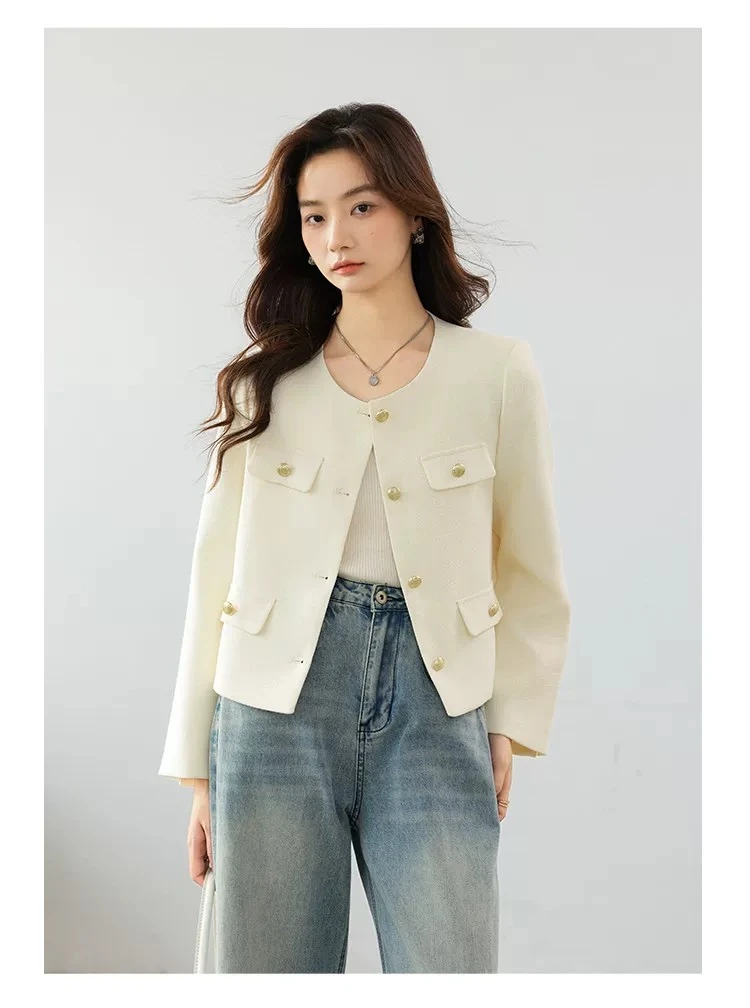 2025新款小香风外套上衣女夏季小个子短款时尚洋气显瘦外套8889