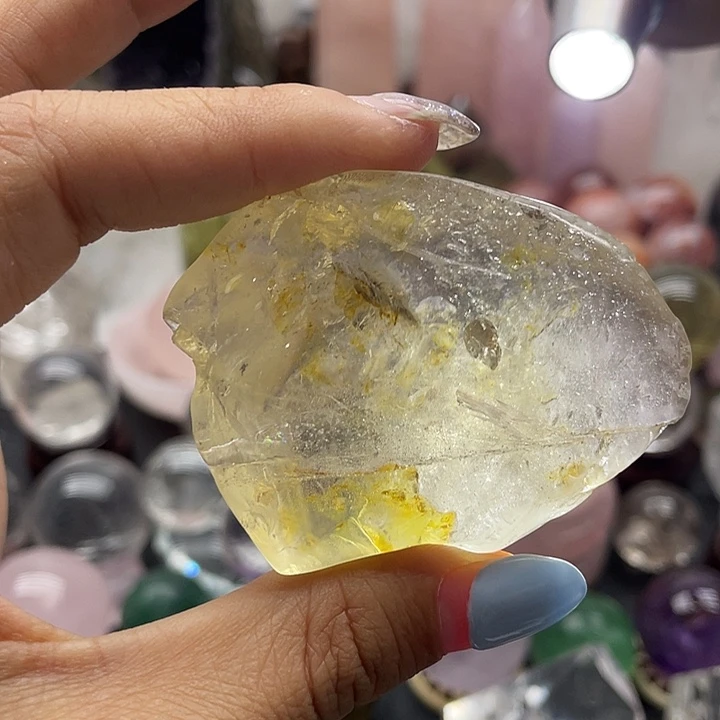 水晶珠宝半成品未镶嵌67黄椒花原石