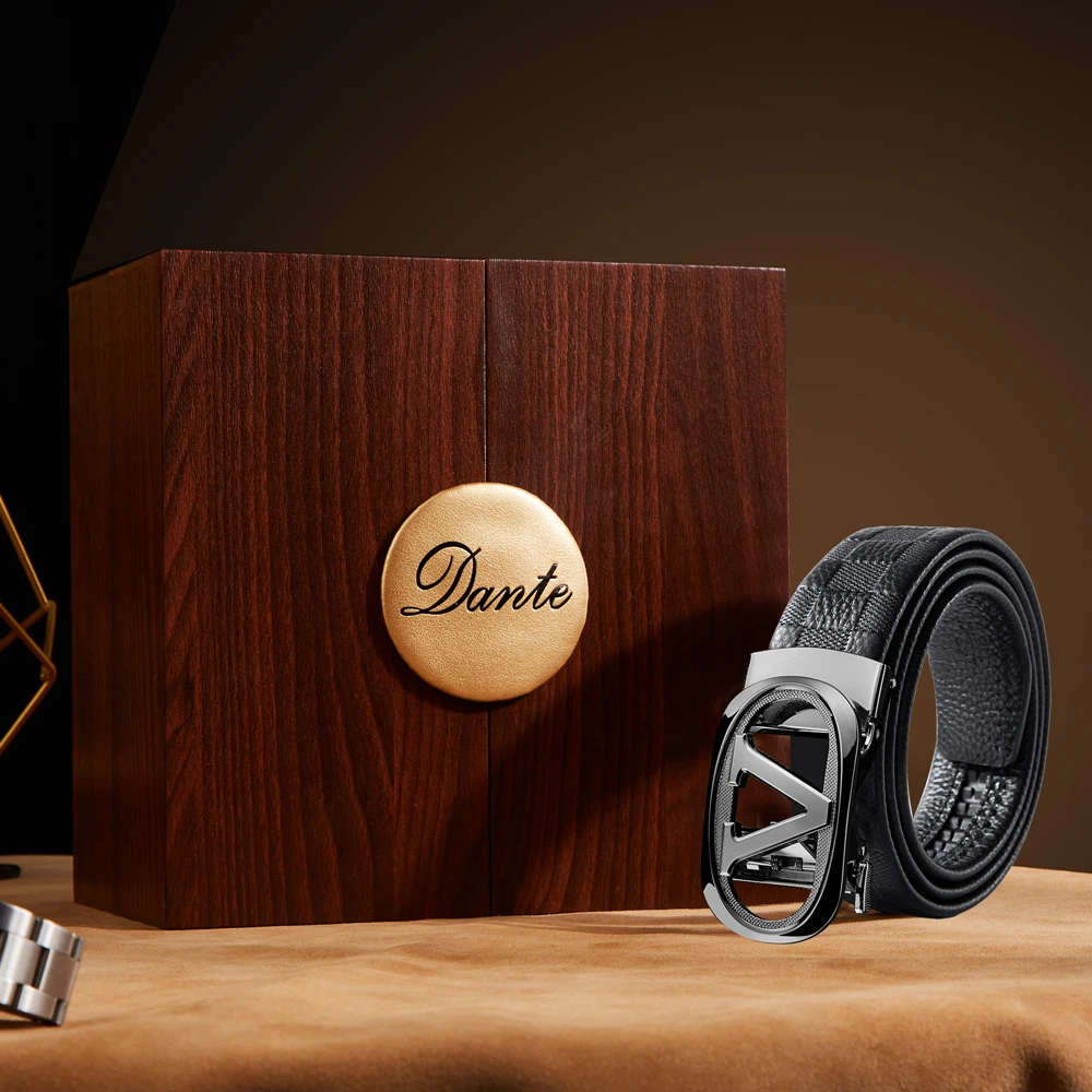 Dante专柜轻奢正品头层牛皮皮带男士休闲商务真皮腰带礼盒装-ks