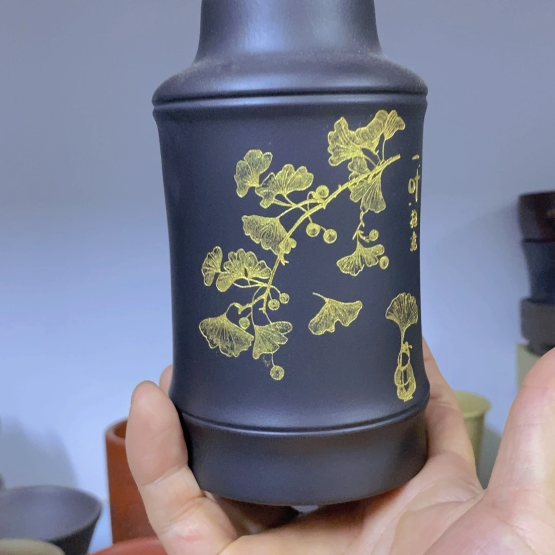 茶杯绿泥紫砂紫砂