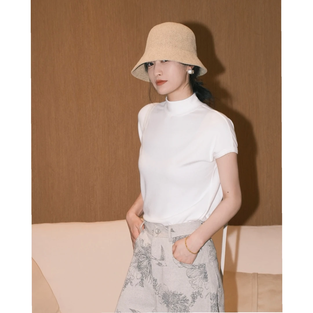 【CHENY】韩版显瘦纯色黑白T恤春夏女装B-H767