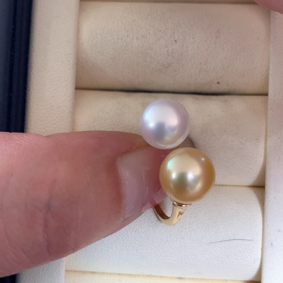 银S925镶嵌海水珍珠戒指