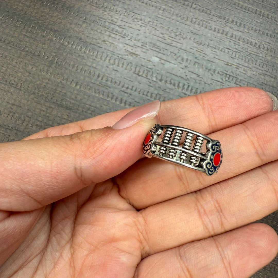 足银坊轻奢算盘戒指66号