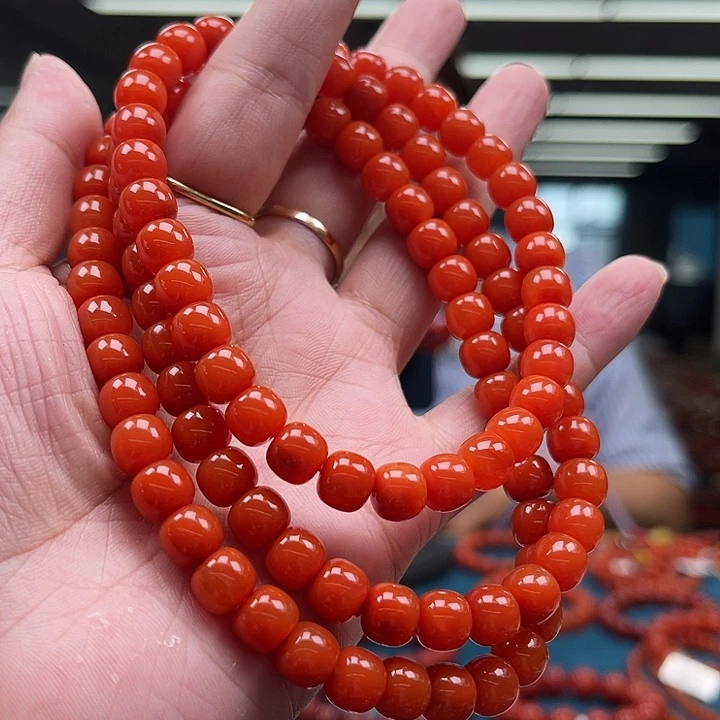 南红玛瑙未镶嵌保山典藏级精品老型多圈8mm