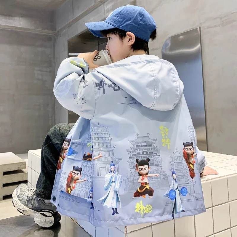 哪吒衣服男童外套2025新款儿童春装冲锋衣大男孩春季开衫夹克外套