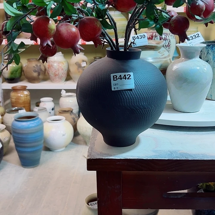 花瓶白泥高26口8。442