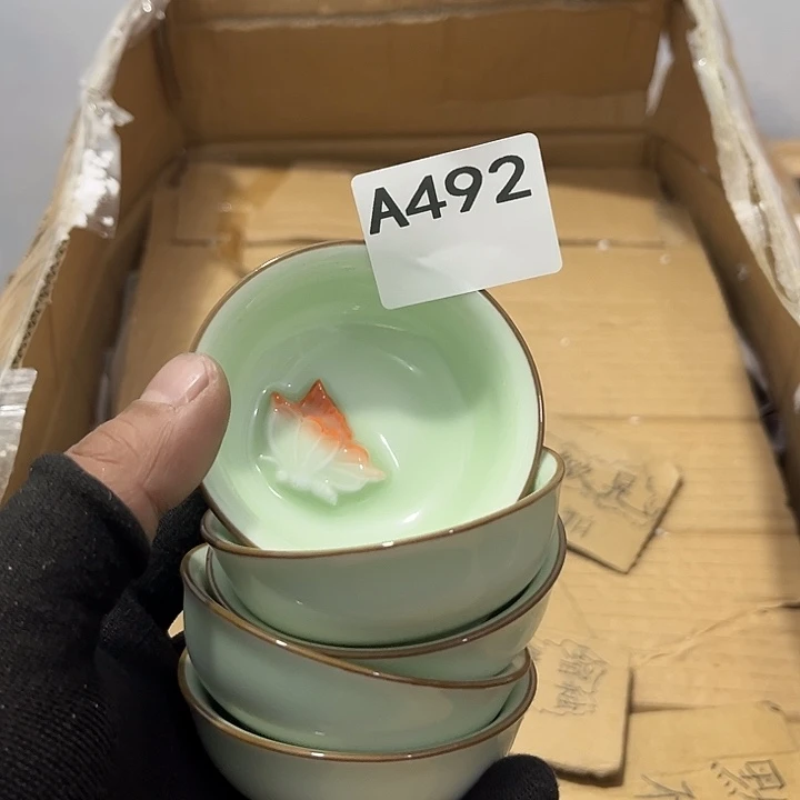 瓷片茶摆件工艺品摆件666
