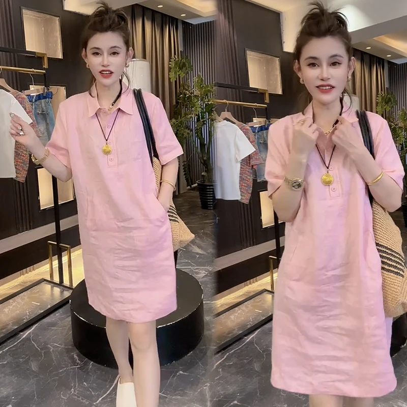 2025夏季新款时尚显瘦气质网红高档洋气女高级百搭宽松大码连衣裙