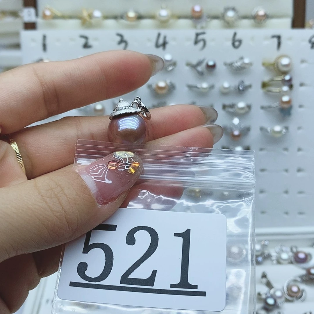 淡水珍珠戒指银S925镶嵌初****.521