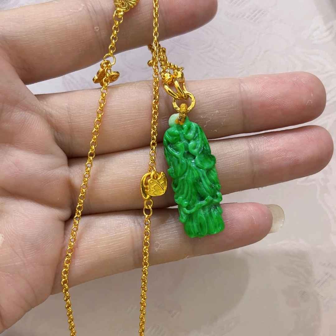 翡翠合金吊坠(赠链)代编织