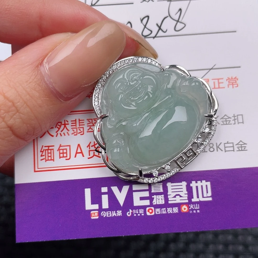 翡翠银S925镶嵌颈饰小*吊坠