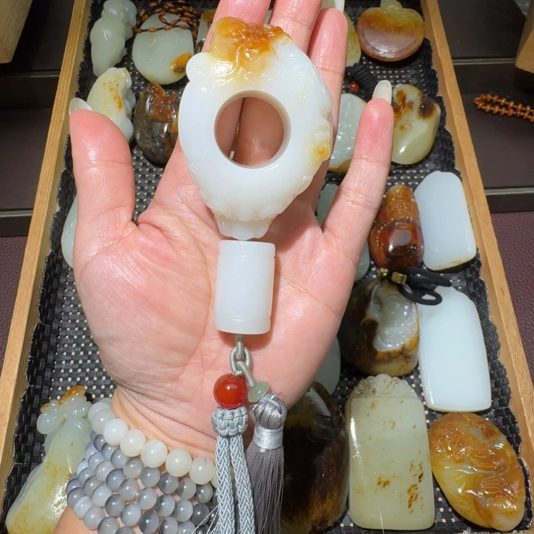 和田玉银S925镶嵌吊坠(不含链)