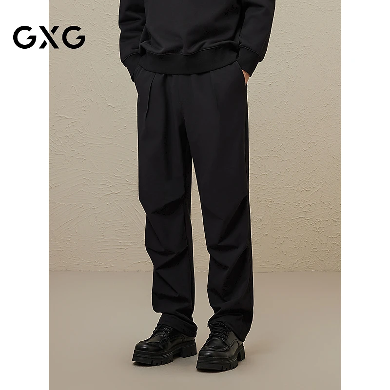 GXG男装休闲裤男士2024冬季运动伞兵裤直筒长裤#G24D023195