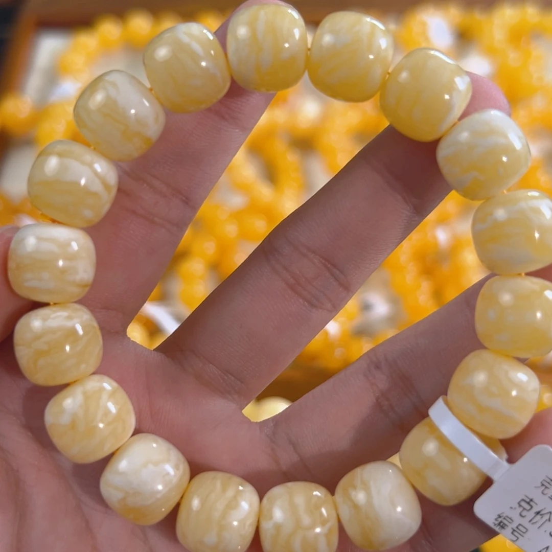 琥珀未镶嵌手链24.02g虎皮纹13mm ad