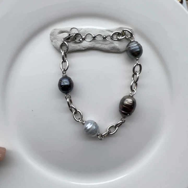 未镶嵌手链海水珍珠朋克风手链