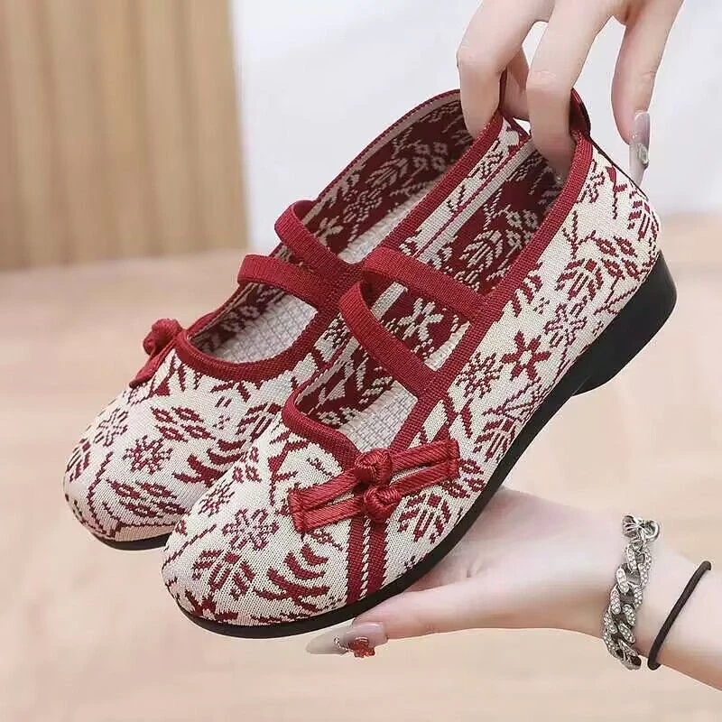 夏季新款妈妈女布鞋闰月鞋飞织软底透气防滑网面鞋舒适单鞋中老年