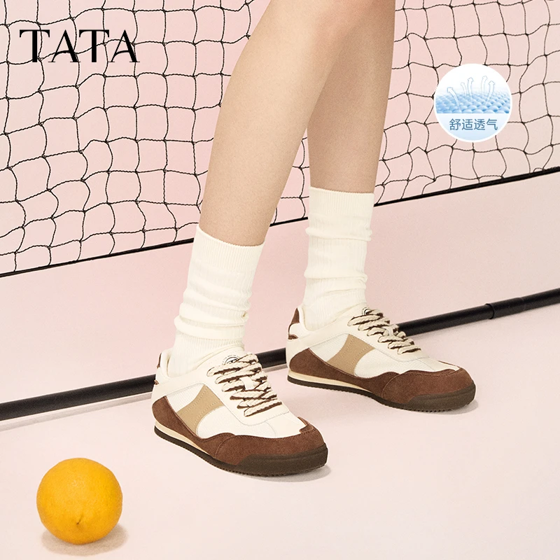 TATA他她复古德训鞋女阿甘鞋休闲运动鞋网面透气2025新款GQL01BM5