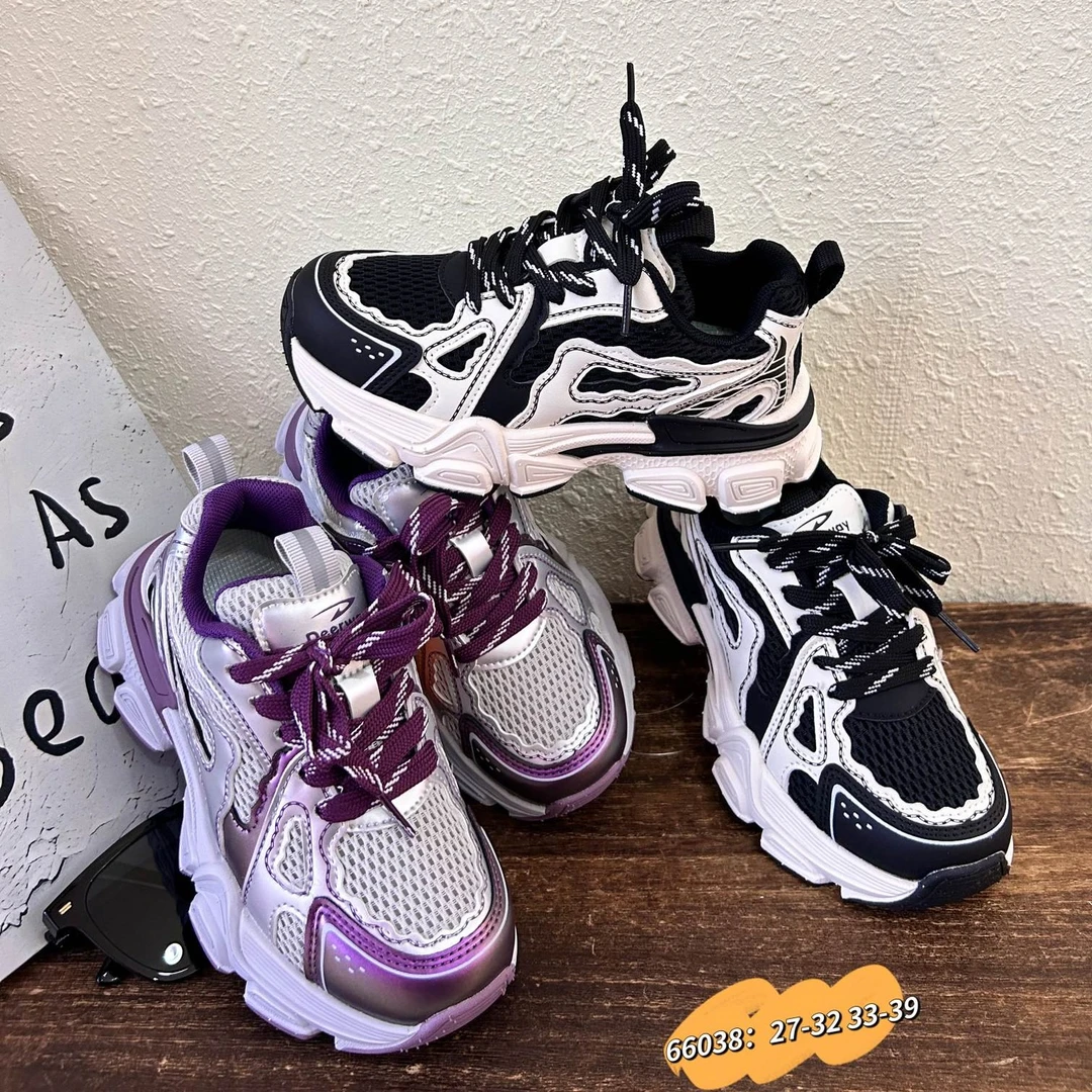 【2.2】德尔惠66038新款双网老爹运动鞋