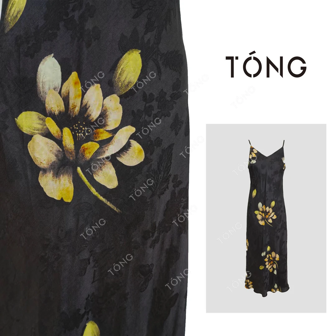 【步步生莲】进口面料设计师款气质连衣裙 GX0420