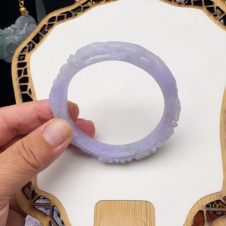 定制翡翠未镶嵌翡翠手镯57 58
