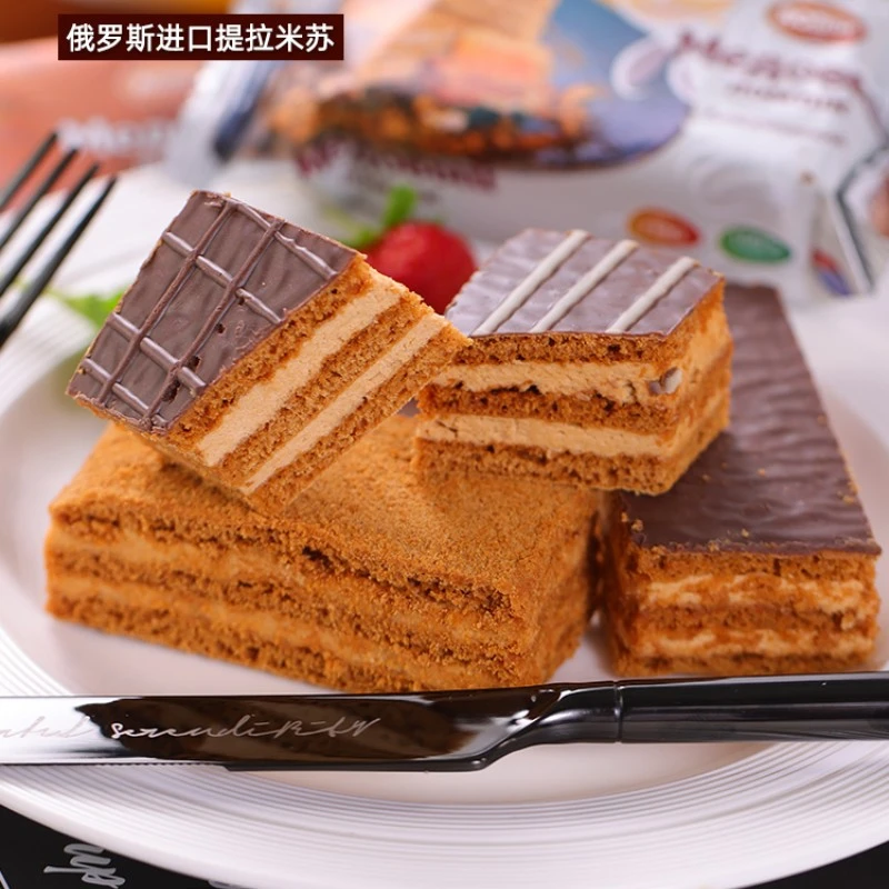 （发8块）俄罗斯进口提拉米苏蛋糕蜂蜜奶油糕点