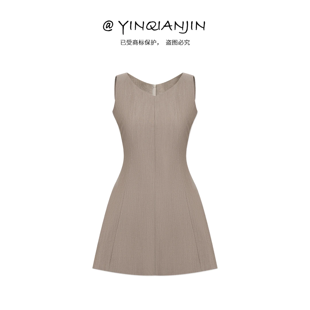 *尹千金*【A市千金】沪上千金感定制 高腰A字阔型连衣裙Q256247