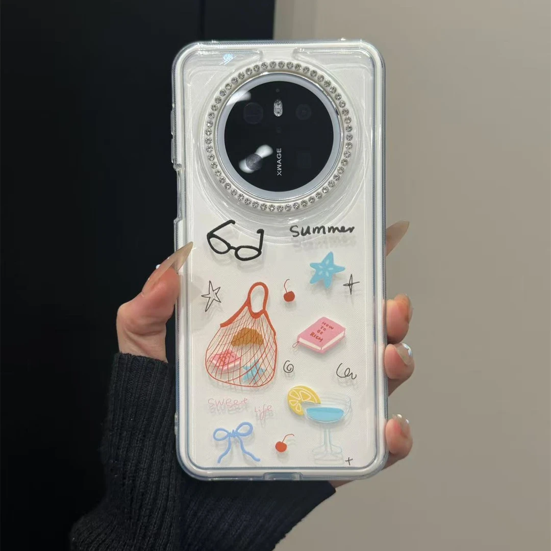 适用华为mate70pro+手机壳p70创意眼镜星星购物袋mate60pro防摔女