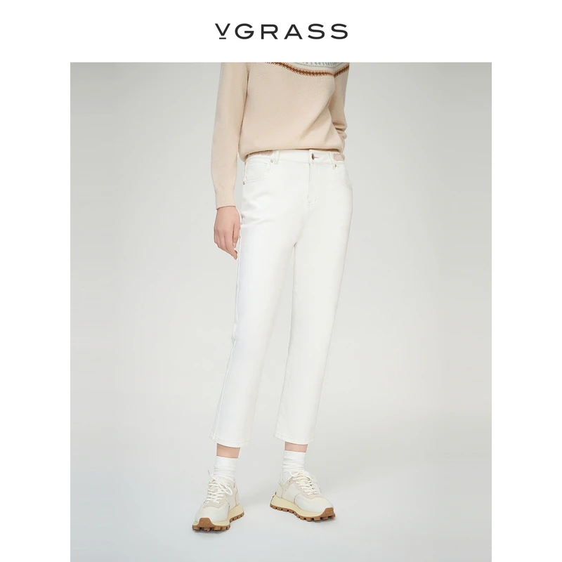【羊羊专属】VGRASS欧若轻机能春新款进口PIMA牛仔烟管裤VSK2P10660