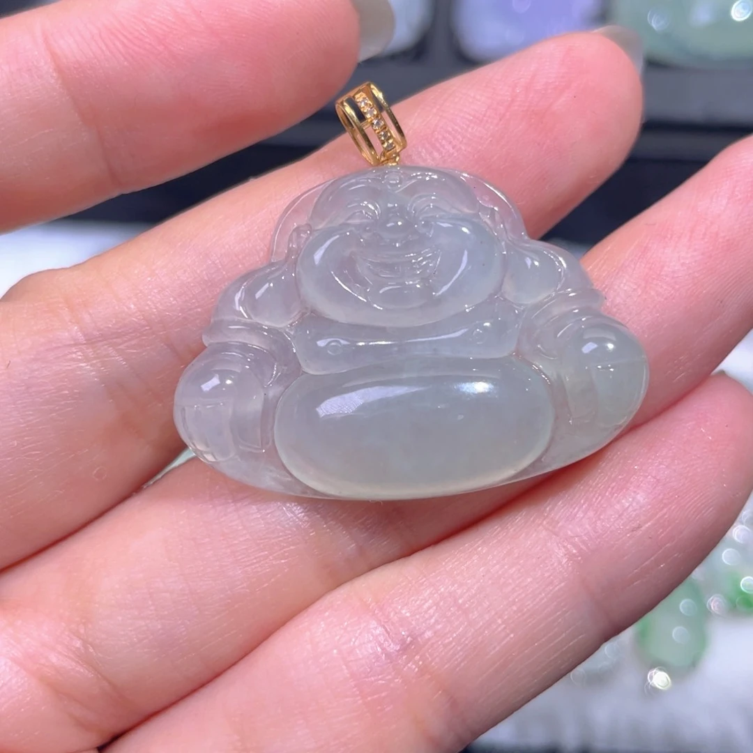 颈饰18K金镶嵌翡翠翡翠